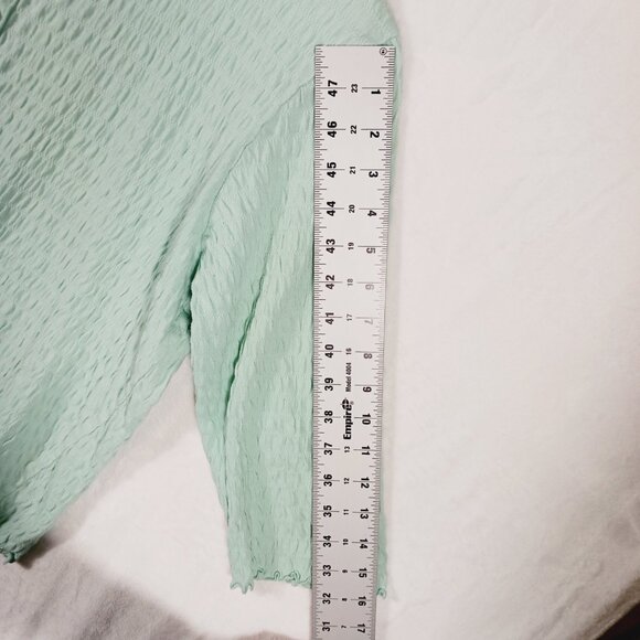 Denim & Company XL, Mint Green Top, 3/4 Sleeve, Light Weight, Casual, Stretchy - Picture 13 of 14